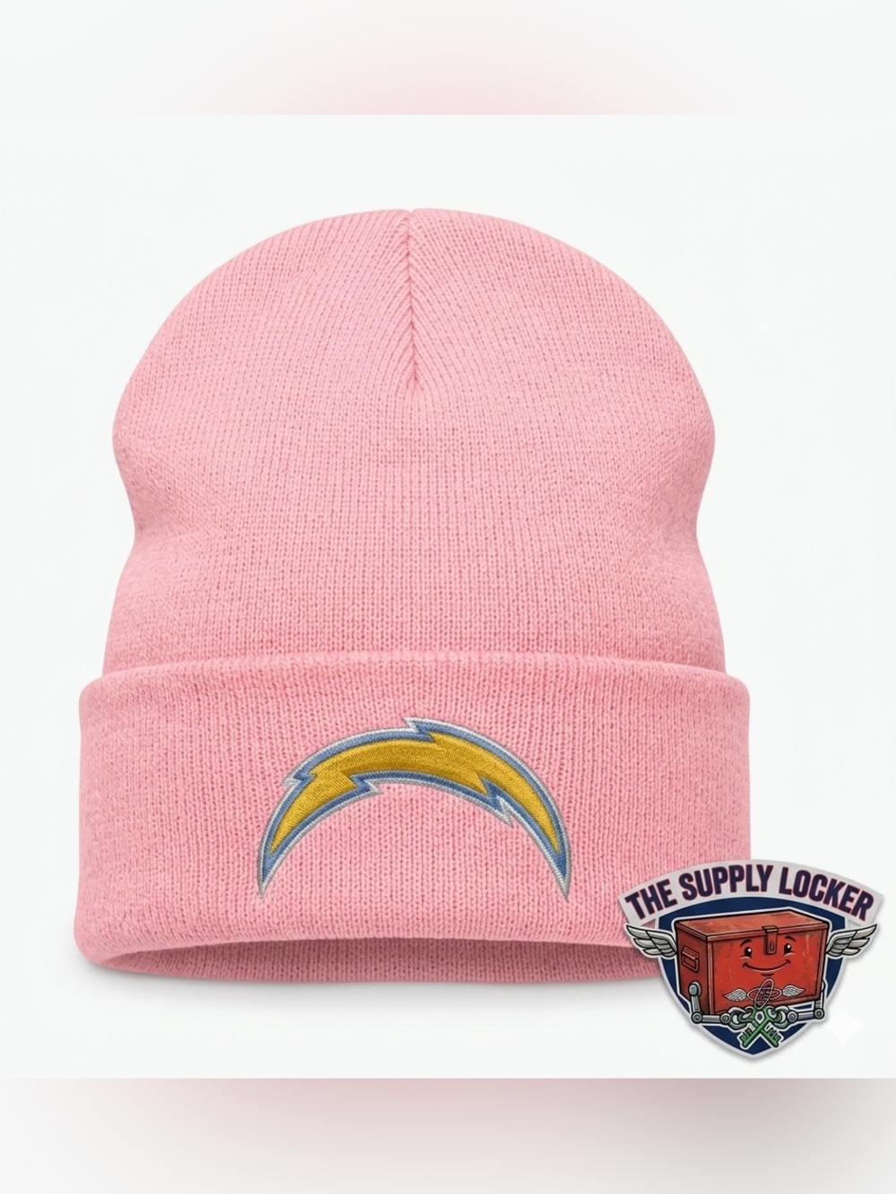 Los Angeles Chargers Girls Pink Beanie Hat NFL Embroidered Logo NWOT Acrylic